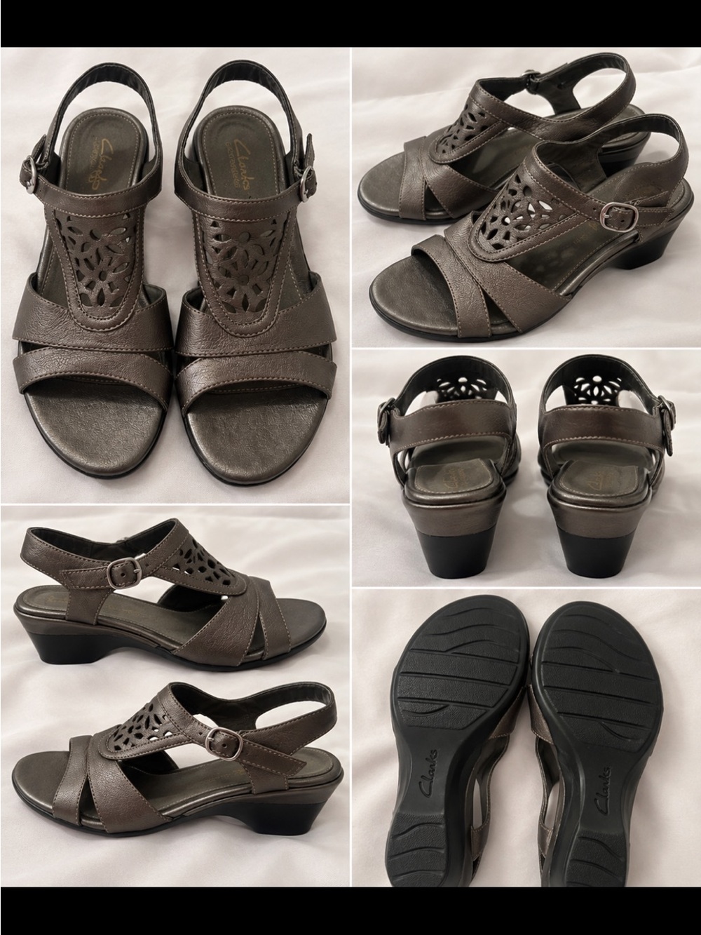 Stride Rite Dark Brown Cutout Slingback Sandals